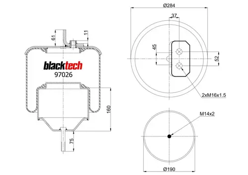 Air Spring RML97026C BLACKTECH