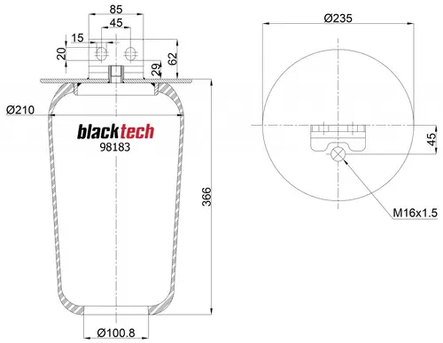 Air Spring RML98183 BLACKTECH