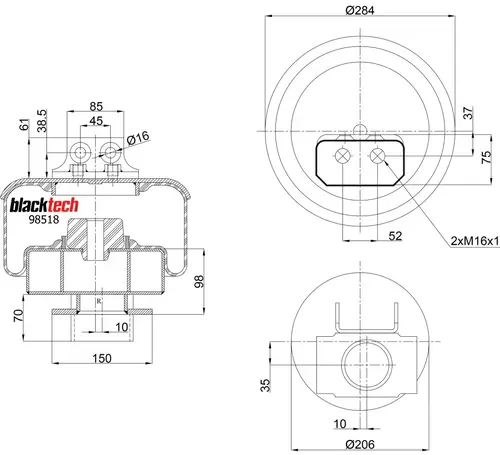 Air Spring RML98518C BLACKTECH