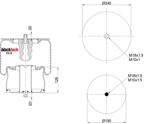 Air Spring RML9928C1 BLACKTECH