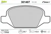 Тормозные колодки дисковые VALEO 301407