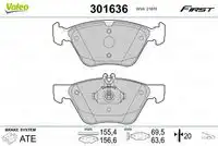 Тормозные колодки дисковые VALEO 301636