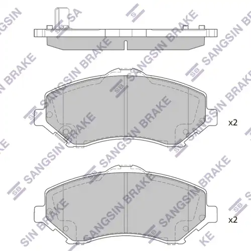 Тормозные колодки дисковые передняя ось SANGSIN SP2185