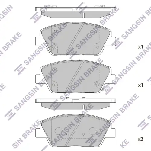 Тормозные колодки дисковые передняя ось SANGSIN SP1397