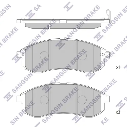 Тормозные колодки дисковые передняя ось SANGSIN SP1602