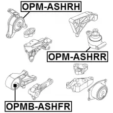 Подушка крепления двигателя FEBEST OPMB-ASHFR