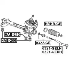 HAB-210 САЙЛЕНТБЛОК РУЛЕВОЙ РЕЙКИ FEBEST