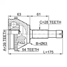 ШРУС наружный FEBEST 2510-BOXA54