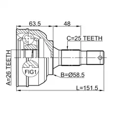 ШРУС наружный FEBEST 2510-C5