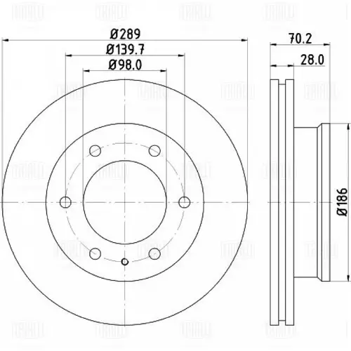 Тормозной диск TRIALLI DF 265309
