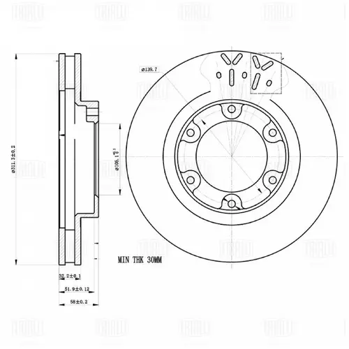 Тормозной диск TRIALLI DF 270069