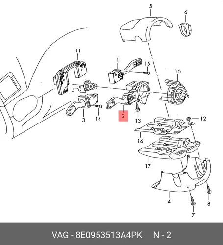 переключатель подрулевой лев. Audi 8E0953513A4PK VAG