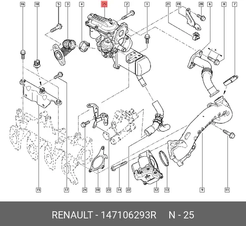 Модуль возврата ОГ 147106293R RENAULT