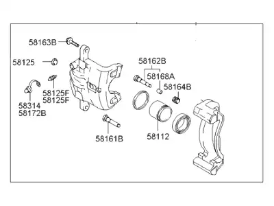 СУППОРТ ПЕРЕДНИЙ ЛЕВЫЙ -- ELANTRA 58180-29A40 HYUNDAI