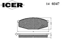 Тормозные колодки дисковые передняя ось ICER 140347