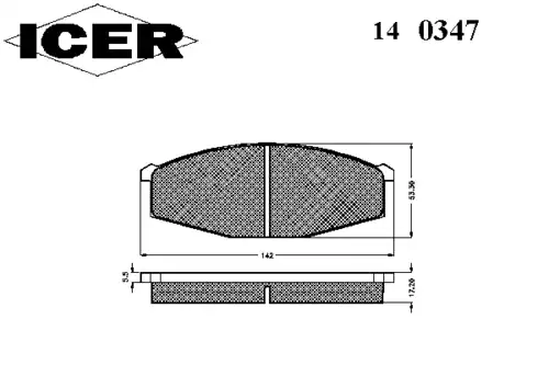 Тормозные колодки дисковые передняя ось ICER 140347