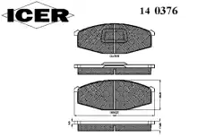 Тормозные колодки дисковые передняя ось ICER 140376