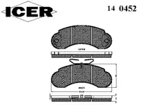 Тормозные колодки дисковые ICER 140452