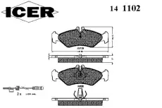Тормозные колодки дисковые ICER 141102