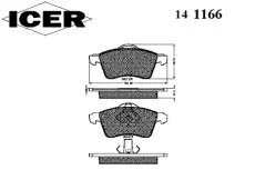 Тормозные колодки дисковые ICER 141166