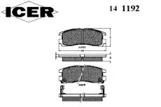 Тормозные колодки дисковые ICER 141192