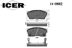 Тормозные колодки дисковые передняя ось ICER 180882