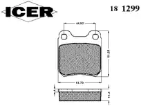 Тормозные колодки дисковые ICER 181299