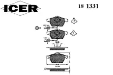 Тормозные колодки дисковые ICER 181331