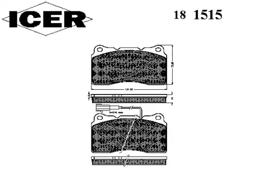 Тормозные колодки дисковые передняя ось ICER 181515