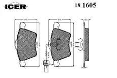 Тормозные колодки дисковые ICER 181605