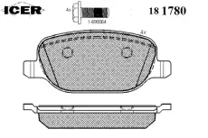 Тормозные колодки дисковые ICER 181780