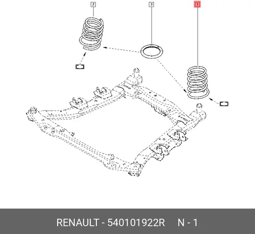 ПРУЖИНА ПОДВЕСКИ ПЕР (МЕТ) 540101922R RENAULT
