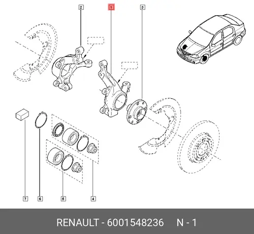 Кулак поворотный RENAULT 6001548236
