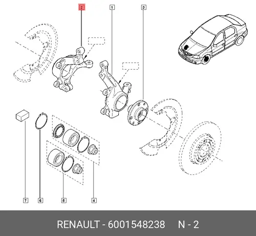 Кулак поворотный RENAULT 6001548238
