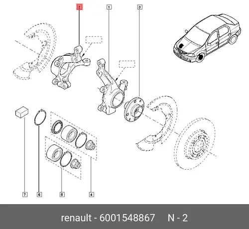 Кулак поворотный RENAULT 6001548867