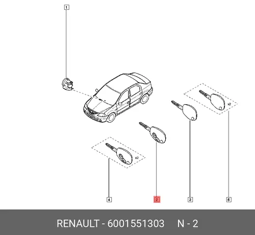 Плип(код) Logan E2 6001551303 RENAULT