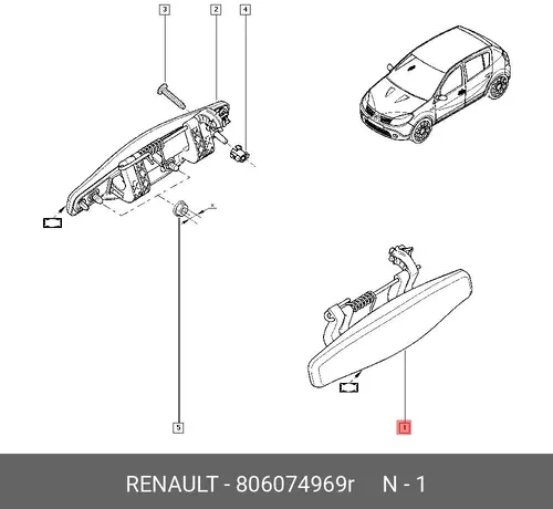 Ручка двери RENAULT 806074969R