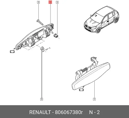 Ручка двери RENAULT 806067380R
