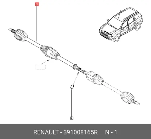 ПРИВОД ПРАВ 391008165R RENAULT