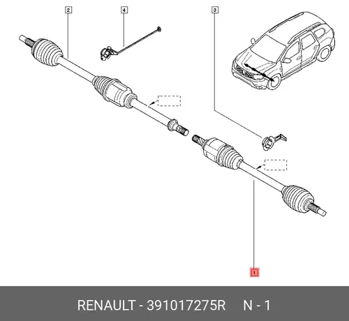 Вал приводной в сборе RENAULT 391017275R
