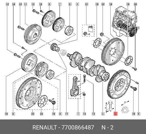 МАХОВИК LOGAN 7700866487 RENAULT