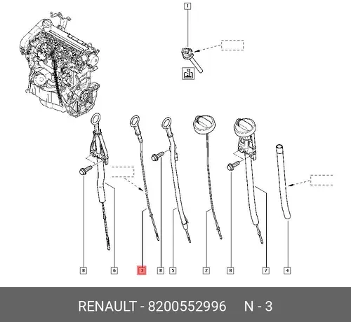 Масляный щуп RENAULT 8200552996