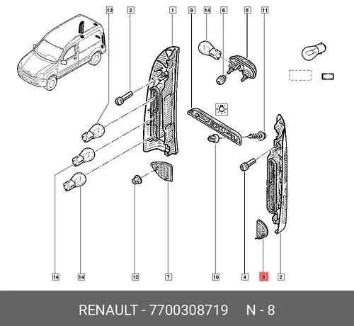 Катафот (световозвращатель) RENAULT 7700308719