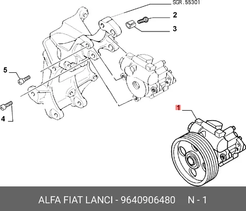 Насос гидроусилителя руля ALFA ROMEO 9640906480