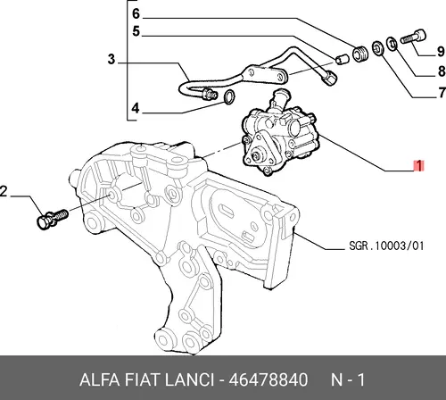 Насос гидроусилителя руля ALFA ROMEO 46478840