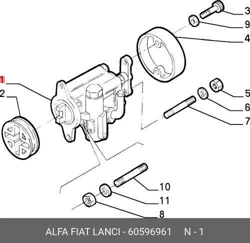 Насос гидроусилителя руля FIAT 60596961