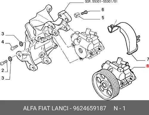 Насос гидроусилителя руля ALFA ROMEO 9624659187