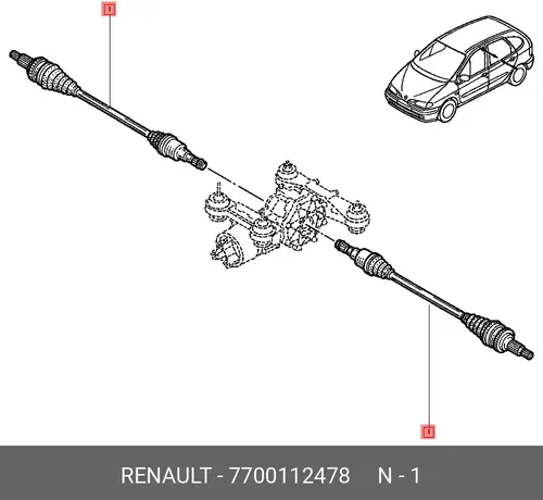 Приводной вал 7700112478 RENAULT