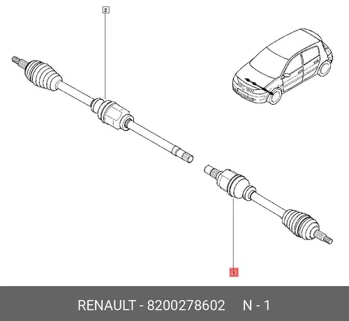 Приводной вал 8200278602 RENAULT