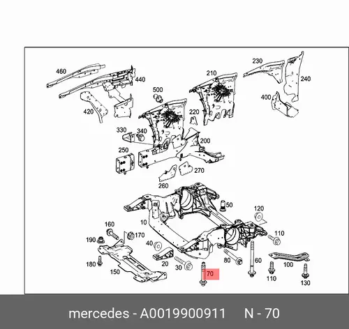  БОЛТ ПОДРАМНИКАSCHRAUBE 001 990 09 11 MB
